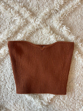 Load image into Gallery viewer, Brown Strapless Knit Top
