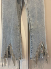 Load image into Gallery viewer, Rhinestone Fringe Denim
