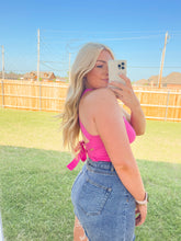 Load image into Gallery viewer, Tina Tie Back Top- Hot Pink
