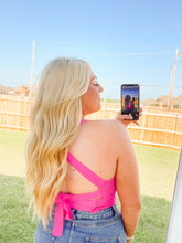 Load image into Gallery viewer, Tina Tie Back Top- Hot Pink
