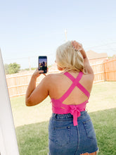 Load image into Gallery viewer, Tina Tie Back Top- Hot Pink
