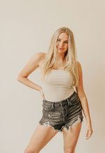 Load image into Gallery viewer, Dani Denim Shorts- Dark Gray Wash
