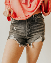 Load image into Gallery viewer, Dani Denim Shorts- Dark Gray Wash
