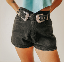 Load image into Gallery viewer, Dolly Denim Shorts- Black
