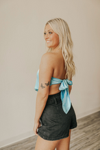 Load image into Gallery viewer, Blue Silk Scarf Top
