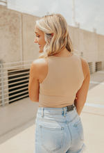 Load image into Gallery viewer, Almond Long Crop Tank
