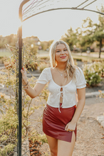 Load image into Gallery viewer, Red Leather Skirt
