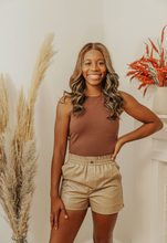 Load image into Gallery viewer, Taupe Leather Shorts
