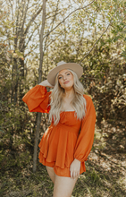 Load image into Gallery viewer, Rust Romper Dress
