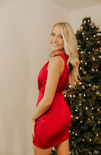 Load image into Gallery viewer, Wine One Shoulder Satin Mini Dress
