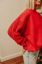 Load image into Gallery viewer, Pop of Red Sweater

