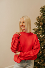 Load image into Gallery viewer, Pop of Red Sweater
