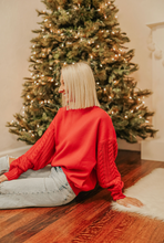 Load image into Gallery viewer, Pop of Red Sweater
