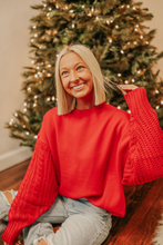 Load image into Gallery viewer, Pop of Red Sweater
