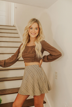 Load image into Gallery viewer, Taupe Patterned Mini Skirt
