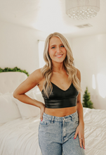 Load image into Gallery viewer, Black Leather Crop Tank
