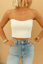 Load image into Gallery viewer, White Strapless Knit Top
