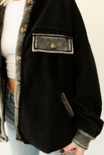 Load image into Gallery viewer, Black Fuzzy Shacket
