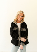 Load image into Gallery viewer, Black Fuzzy Shacket
