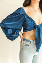 Load image into Gallery viewer, Midnight Blue Silk Top
