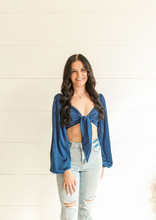 Load image into Gallery viewer, Midnight Blue Silk Top
