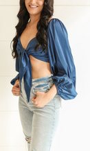 Load image into Gallery viewer, Midnight Blue Silk Top
