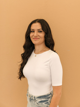 Load image into Gallery viewer, White 1/2 Sleeve Elevated Basic
