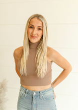 Load image into Gallery viewer, Espresso Elastic Mock Neck Top
