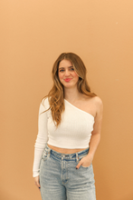 Load image into Gallery viewer, White One Shoulder Top
