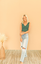 Load image into Gallery viewer, Teal Ribbed Tank
