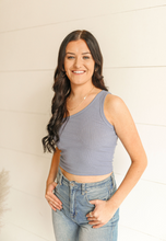 Load image into Gallery viewer, Blue Kenzie One Shoulder Tank
