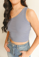 Load image into Gallery viewer, Blue Kenzie One Shoulder Tank
