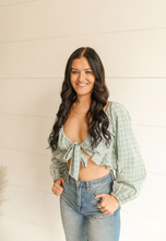 Load image into Gallery viewer, Gingham Sage Top
