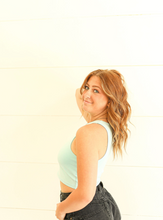Load image into Gallery viewer, Aqua Long Crop Tank
