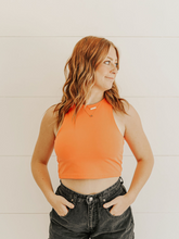 Load image into Gallery viewer, Orange Long Crop Tank
